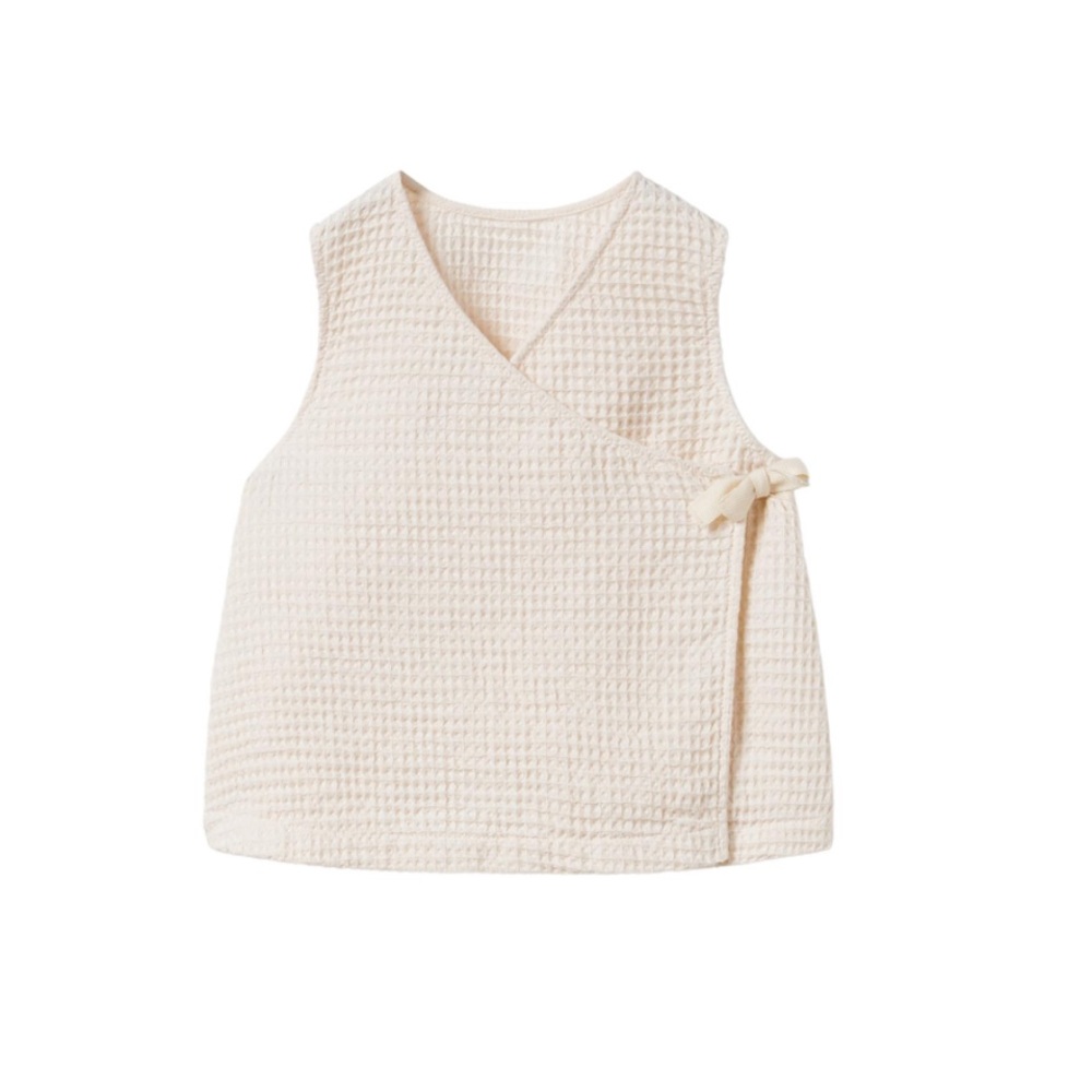 Zara Kids Tied Waffle Knit Wrap Top